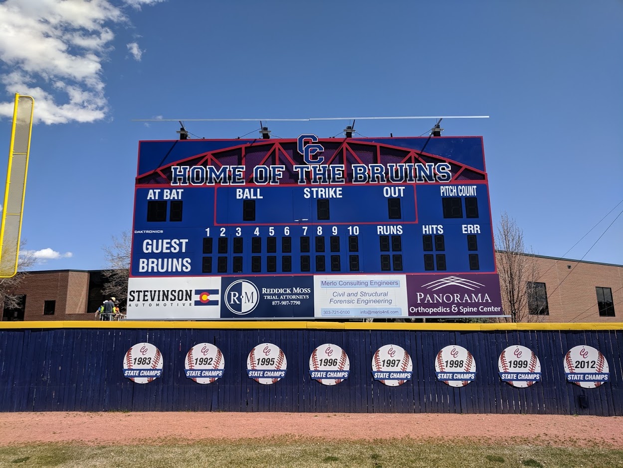 Custom scoreboard signage installation